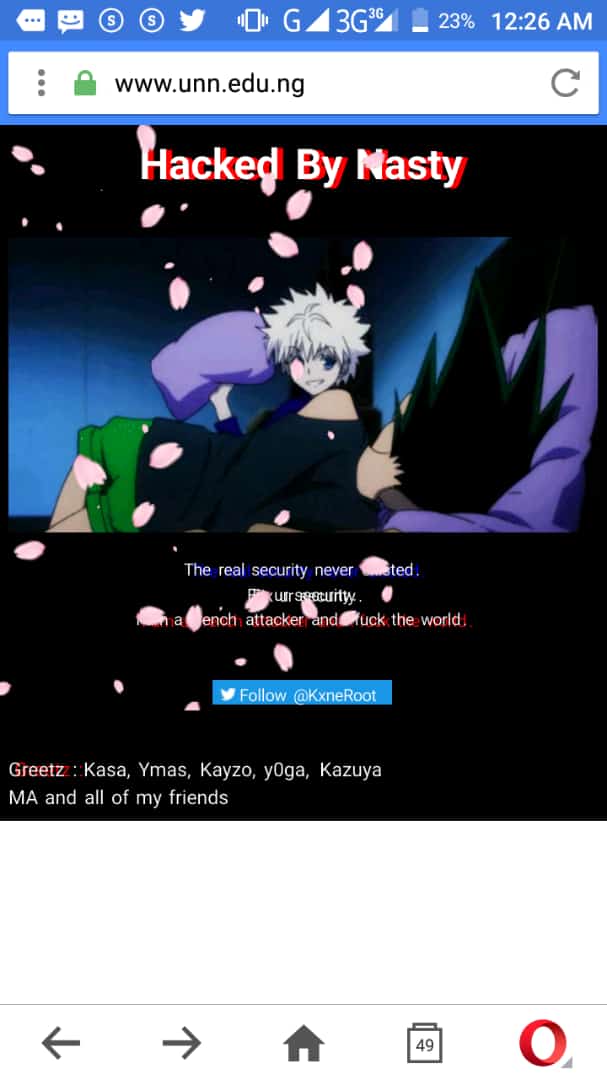 UNN website got hacked by French hacker